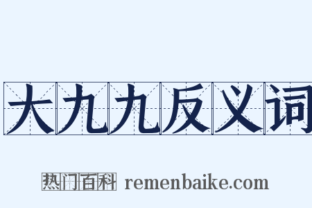 大九九反义词是什么意思的图片